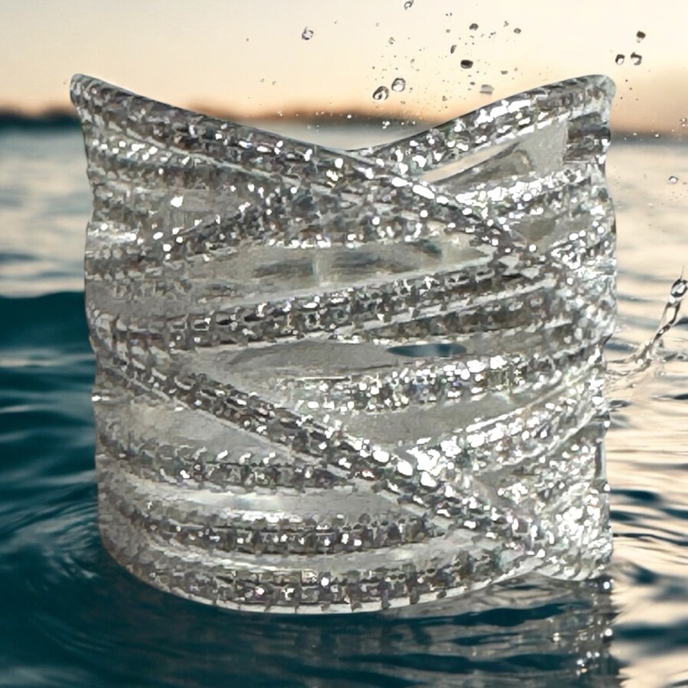 Dazzling Silver-plated Cuff Ring silver plated - Picture 3 of 3